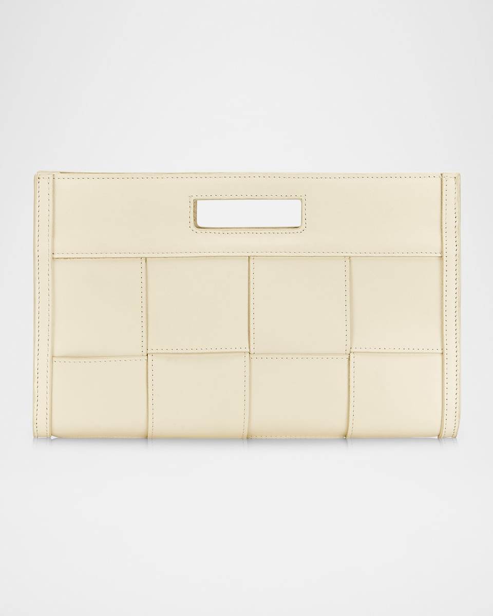 Remy Woven Leather Clutch Bag